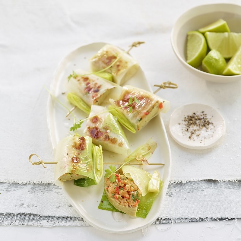 Spiedini di Tofuburger alle Zucchine con Porri