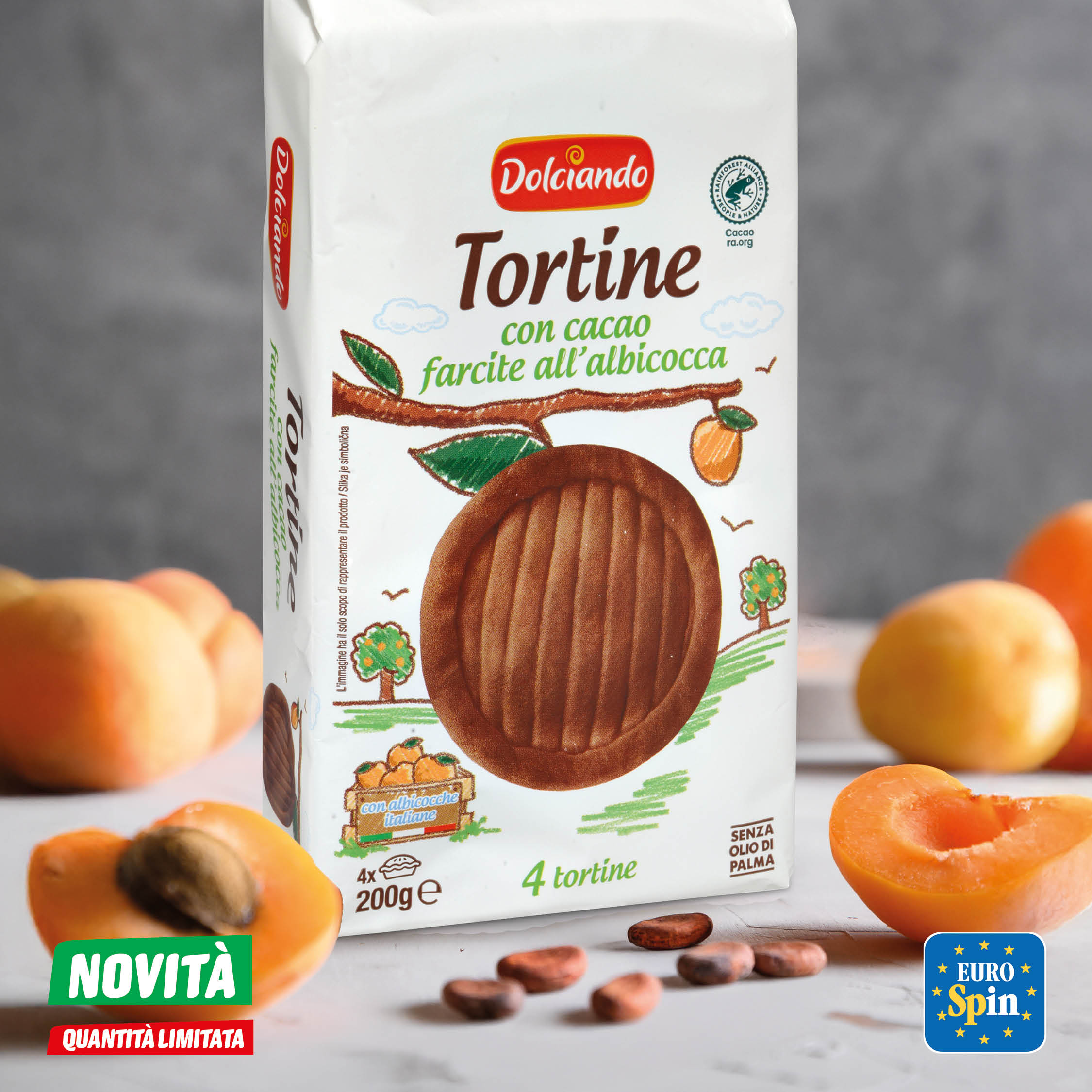 Tortine con cacao farcite all'albicocca Dolciando