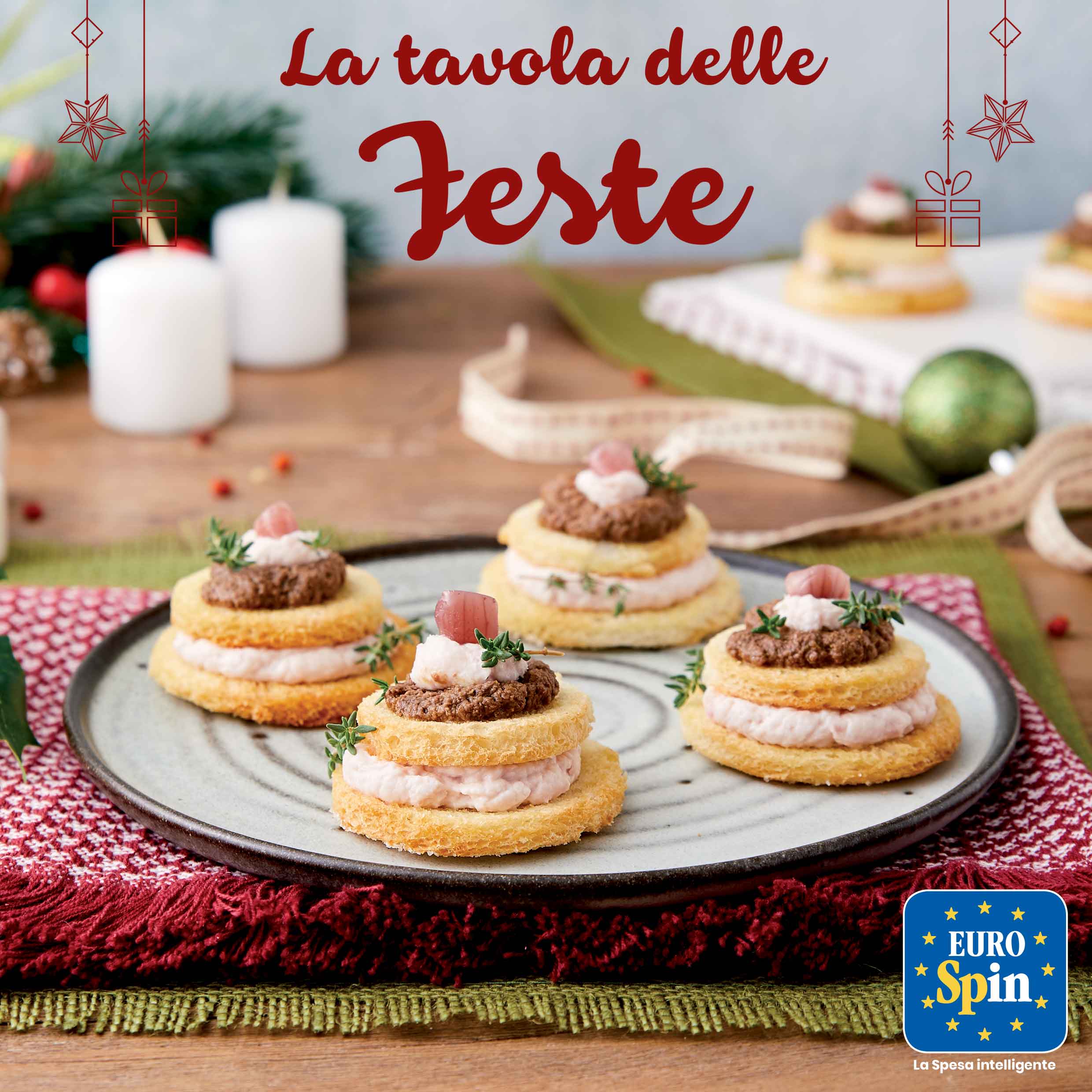 ALBERELLI DI NATALE CON MOUSSE DI COTTO E PATÉ DI OLIVE