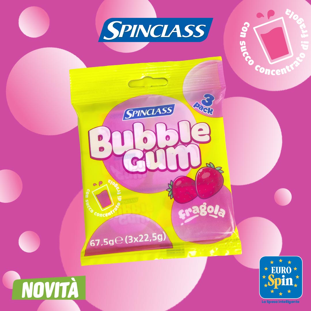 Bubble Gum con succo concentrato di fragola
