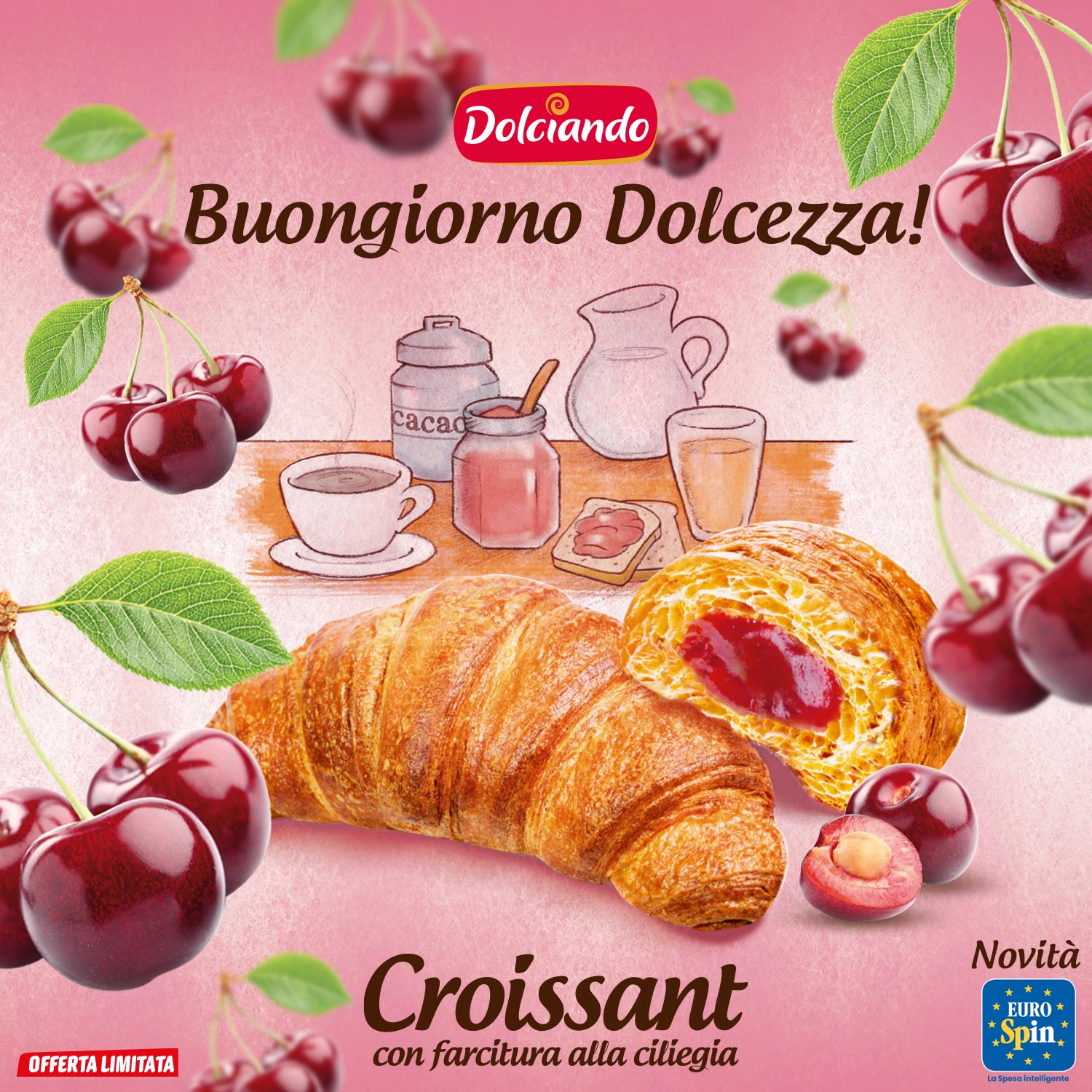 Croissant con farcitura alla Ciliegia Dolciando