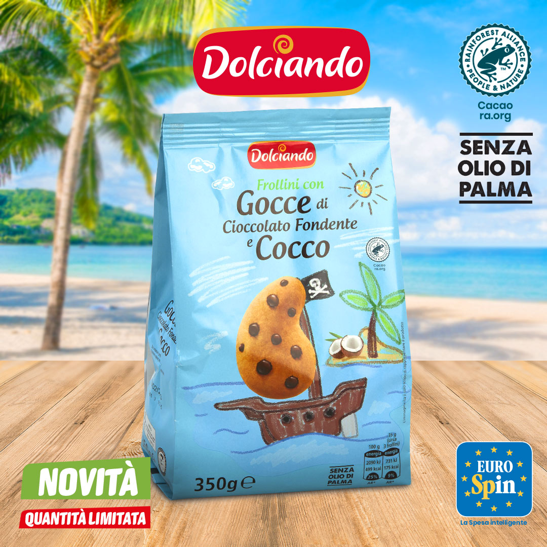 Frollini con Gocce di cioccolato fondente e Cocco