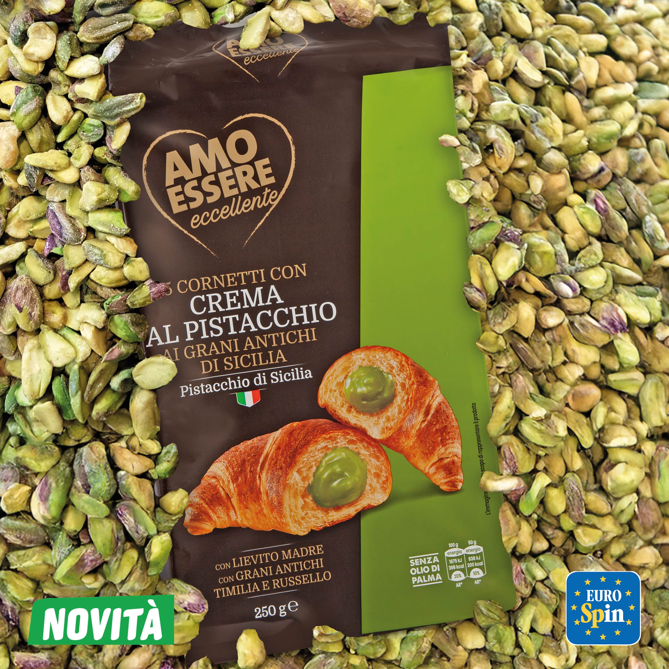 Cornetti con crema al pistacchio Amo Essere Eccellente