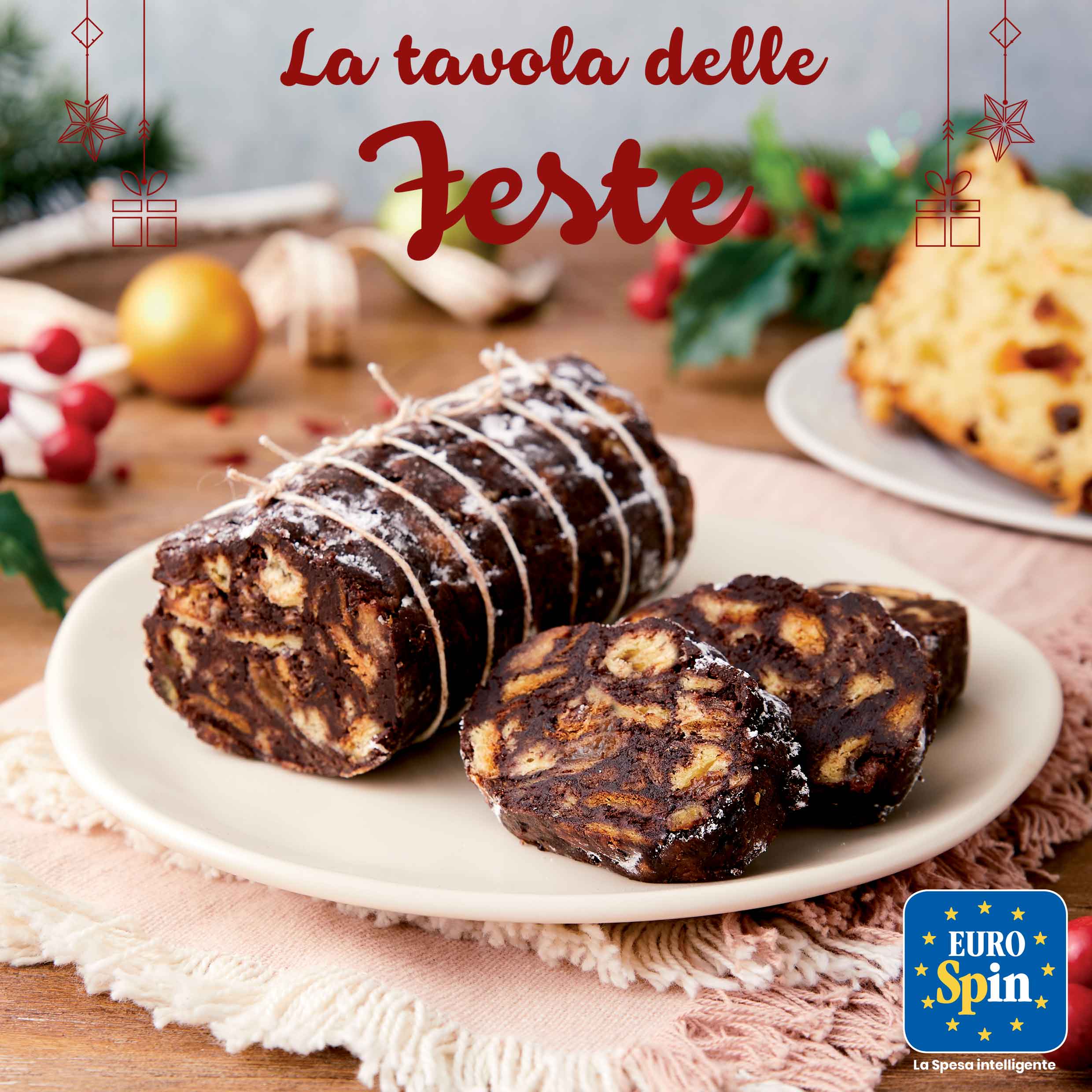 SALAME DI CIOCCOLATO FONDENTE CON PANETTONE AI CANDITI