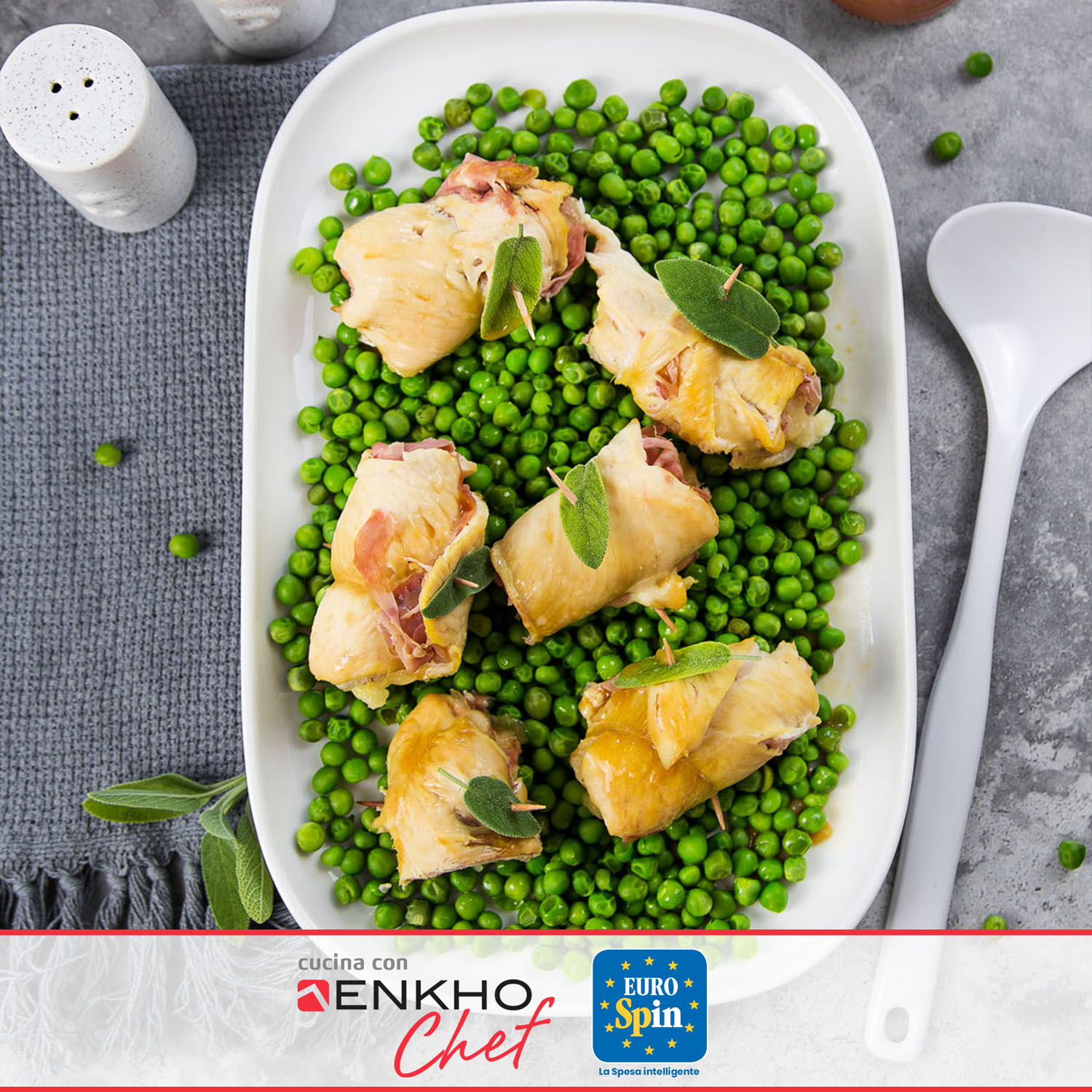 INVOLTINI DI POLLO CON PISELLI - 