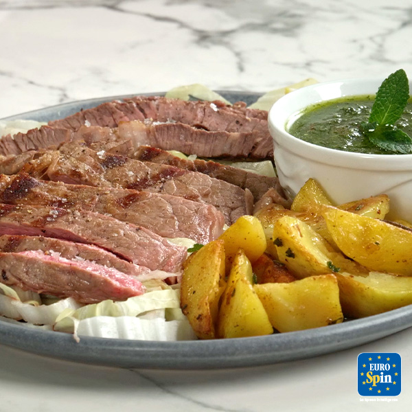 Tagliata di roastbeef con pesto alla menta